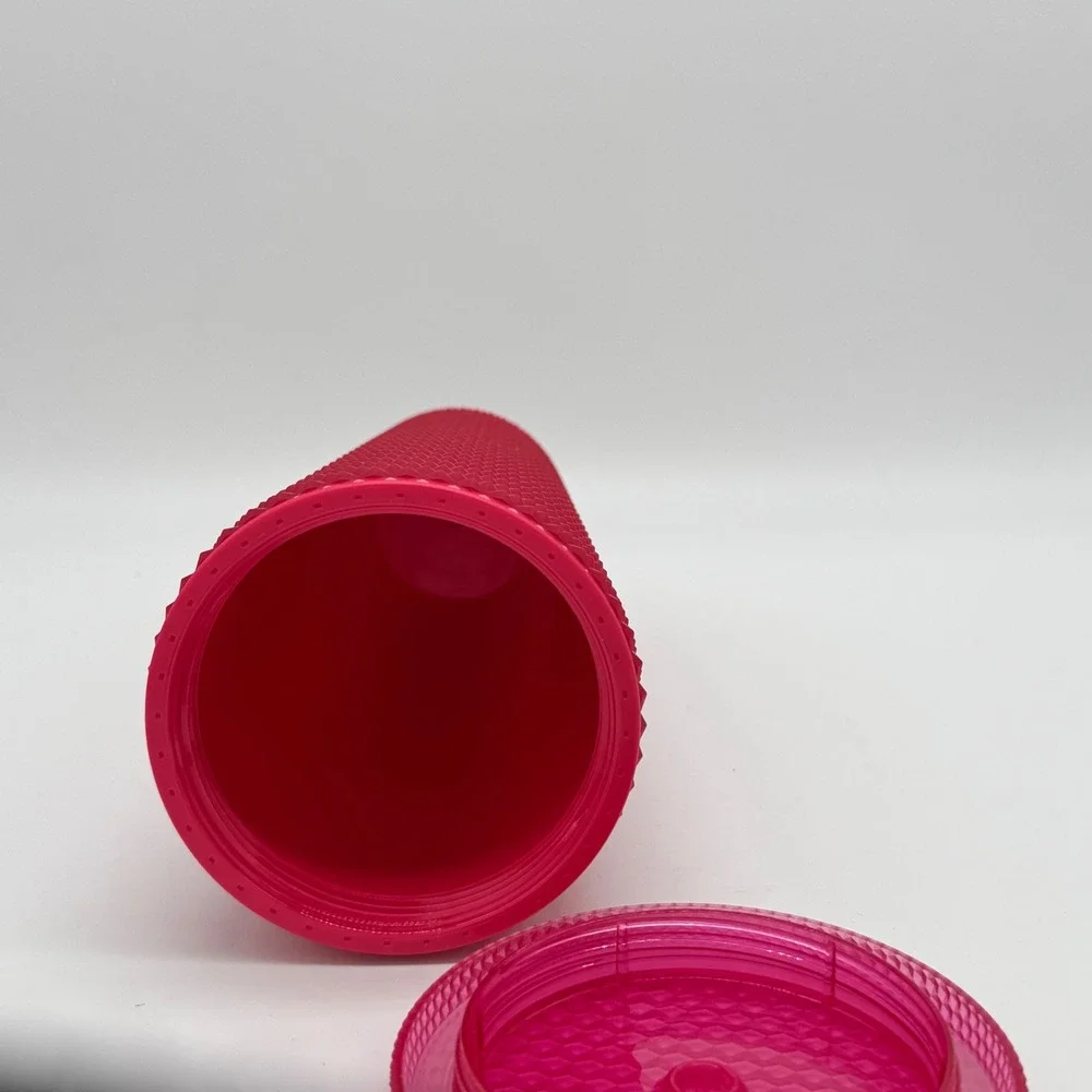 Starbucks Neon Pink Matte Studded Tumbler Venti 24oz Cold Cup 2021 No Straw